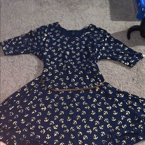 Dark Blue Dress with Anchors